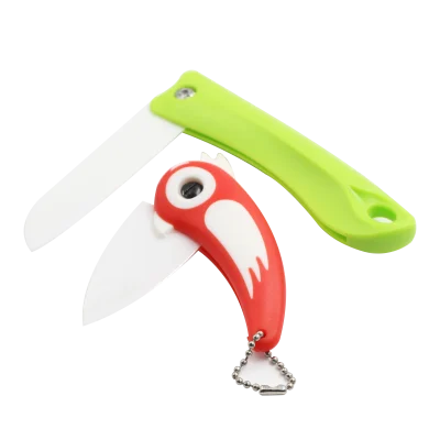 Ceramic Folding Knife – Portable Pocket Knife For Travel, Picnic, Camping (Standard / Mini Parrot)