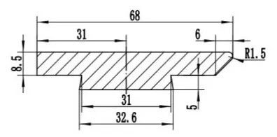 68 Alumina Ceramic Dewatering Blades Drawing