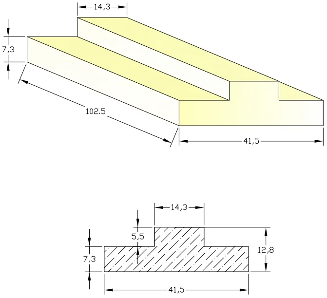 41.5 Alumina Ceramic Dewatering Blades Drawing