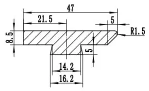 47 Alumina Ceramic Dewatering Blades Drawing