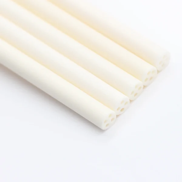 High Temperature 99% Alumina Ceramic Tube With 4 Inner Holes For Thermocouple Sensor Protection (3)