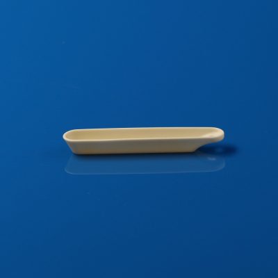 Round Headed Perforated 99 Alumina Arc-Shaped Long Handled Crucible - 101.13*17.96*11.80mm 50PCS