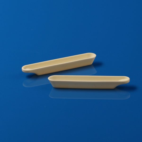 Two end rounded long groove 99% alumina sample boat without handle - 100.4017.5011.89mm 100PCS (2)