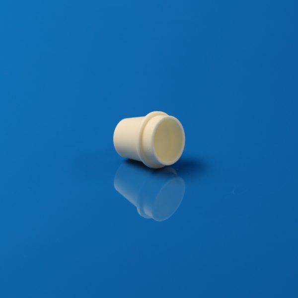 99% Alumina Cylindrical Crucible with Top Flange for Lab Furnace - OD32.72×H32.83mm (2)