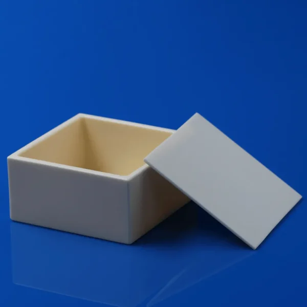 99% Alumina Square Crucible 100×100×50mm with Lid for High Temperature Applications (6)