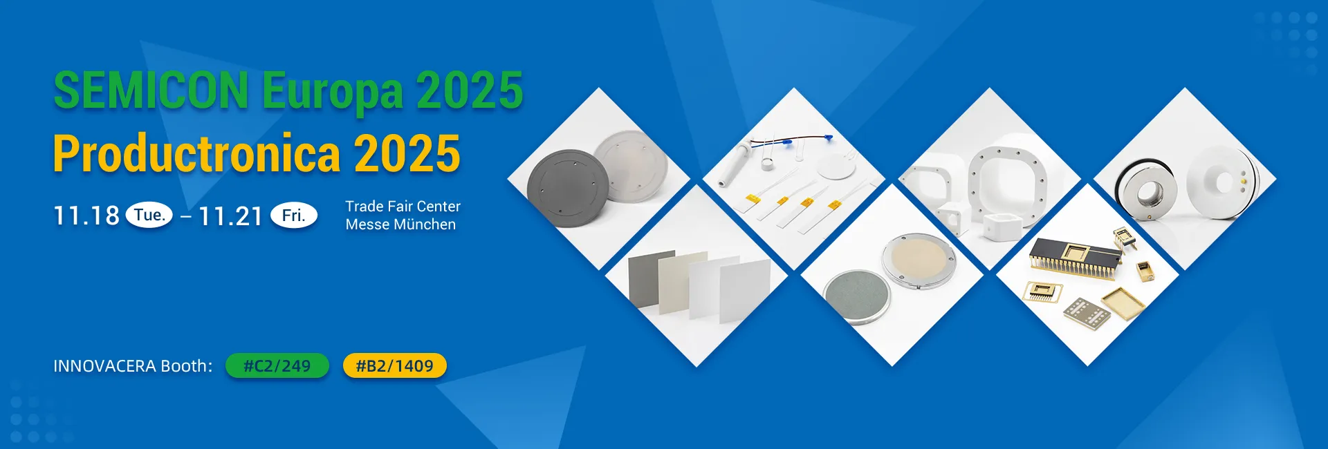INNOVACERA SEMICON Europa 2025 Productronica 2025 banner