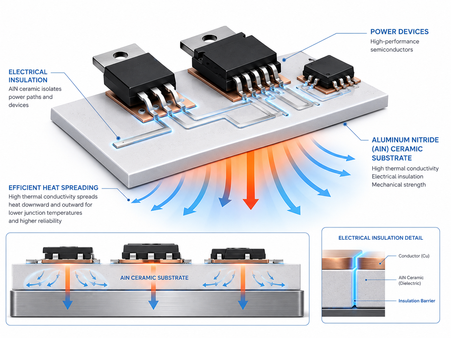 Aluminum nitride ceramic substrates for power-device heat spreading and electrical insulation | INNOVACERA
